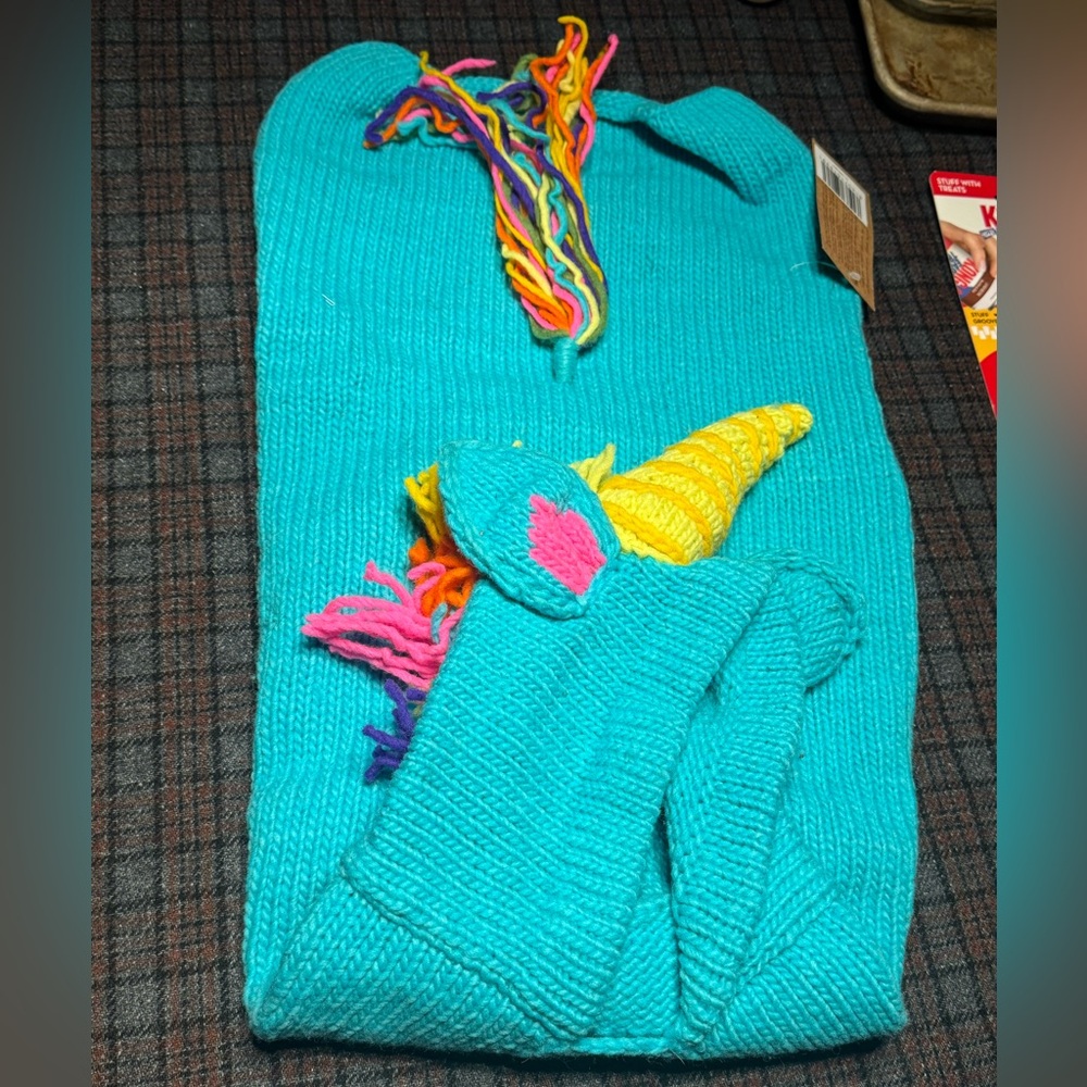 BNWT 100% Wool Knit XL Doggy Unicorn Sweater